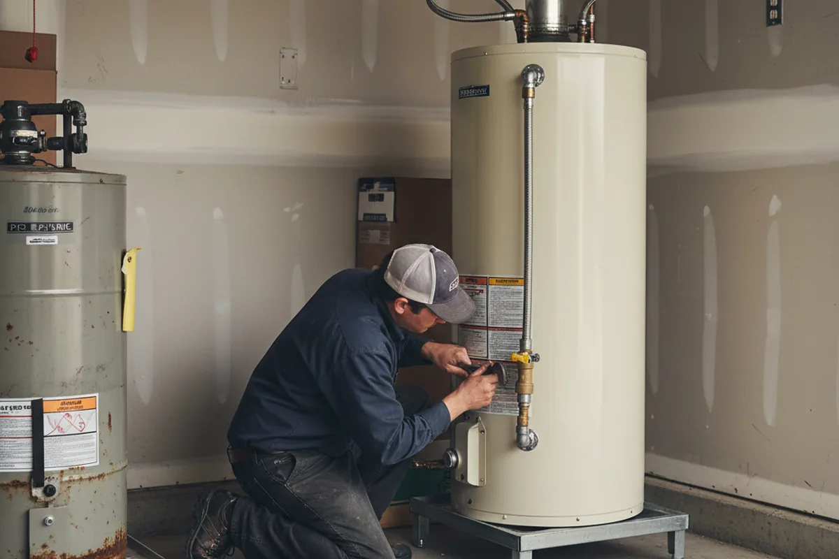 Water heater and shutoff valve replacement in Slater